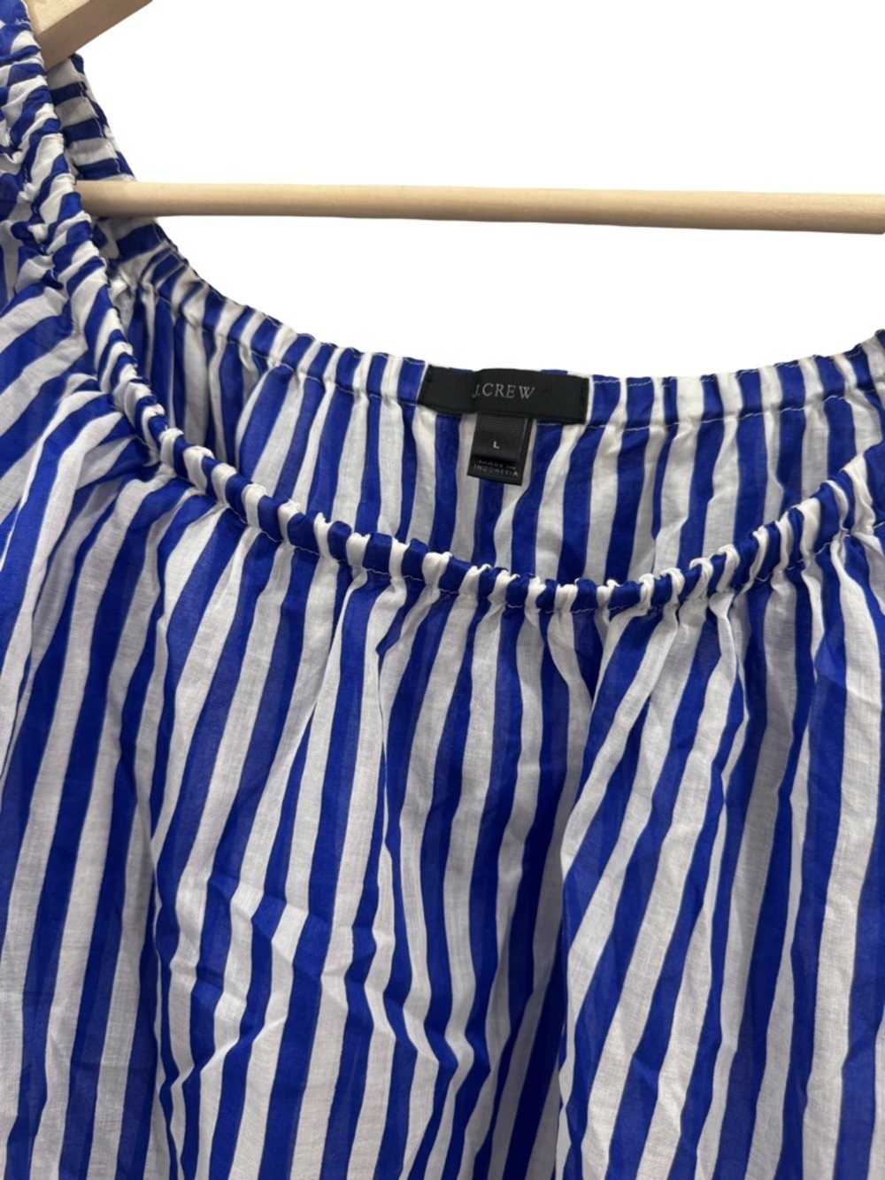 J. Crew Women's Size Large off shoulder striped beach cover up - Picture 3 of 5